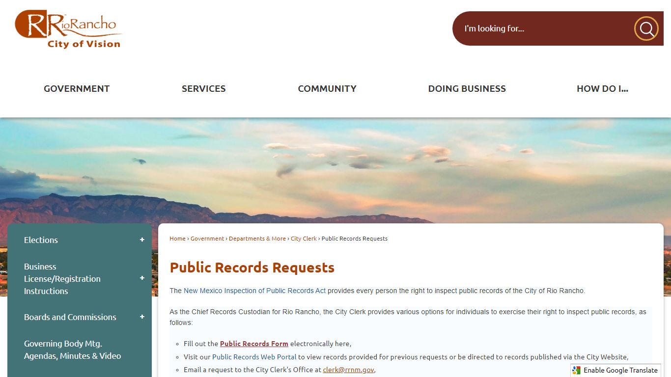 Public Records Requests | The Official Site of Rio Rancho, NM - rrnm.gov